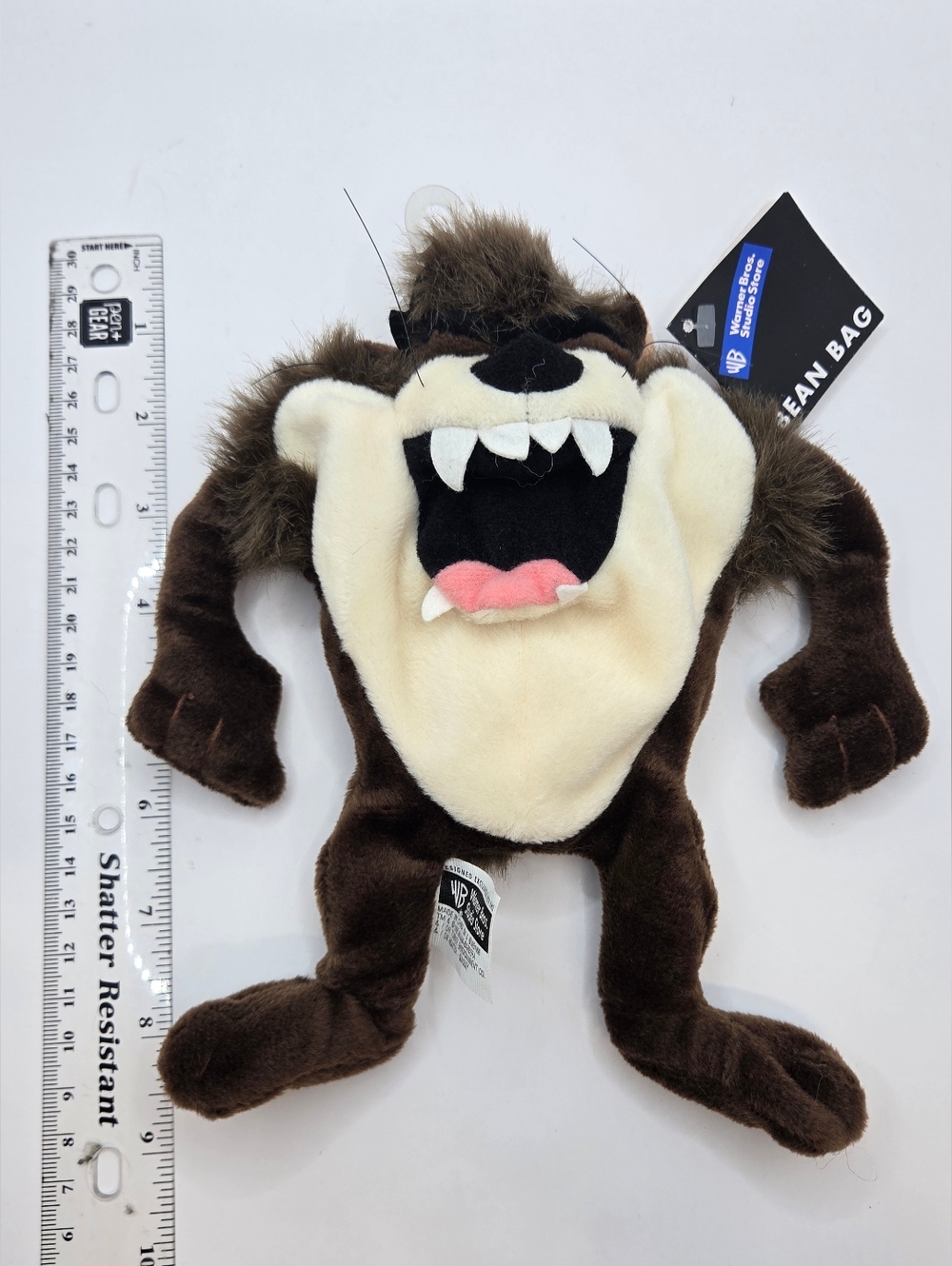 Vintage Taz Tasmanian Devil Plush WB Studio Store 1998 Bean Bag Looney Tunes - Picture 3 of 7